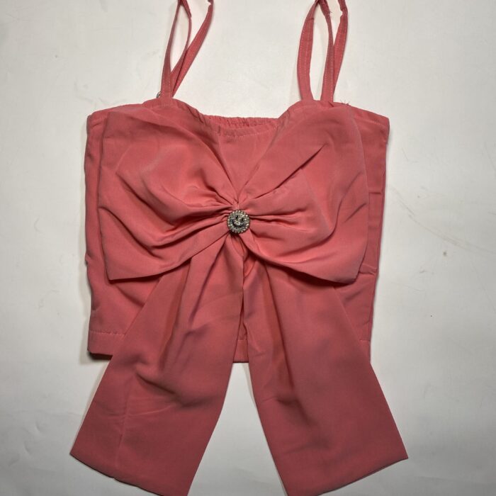 BOW CROP TOP MONO SLEEVES