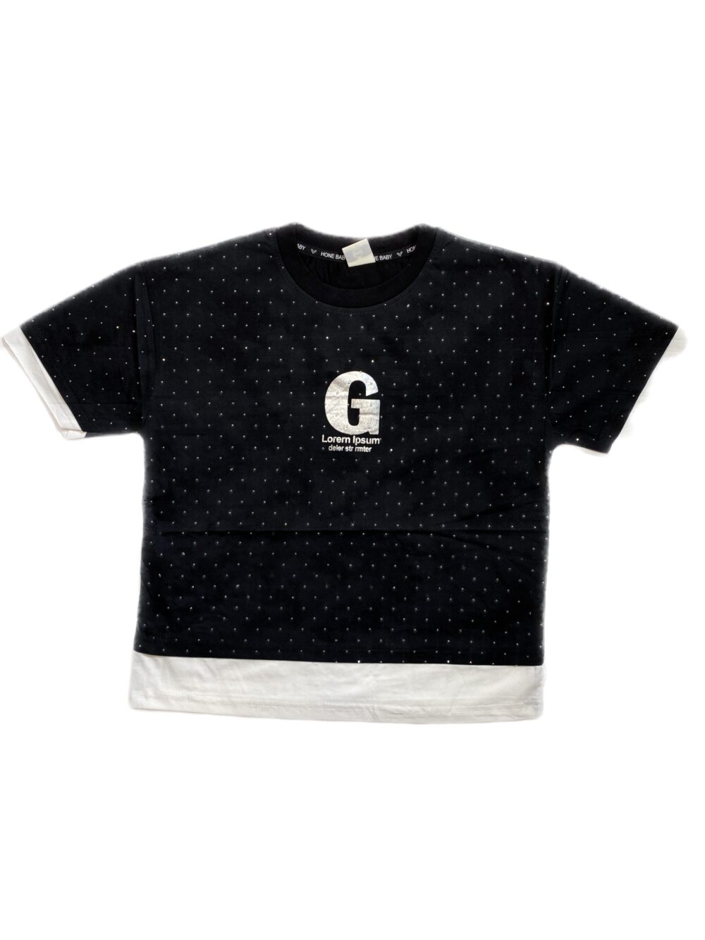 BLACK STONE T-SHIRT WHITE BOTTOM
