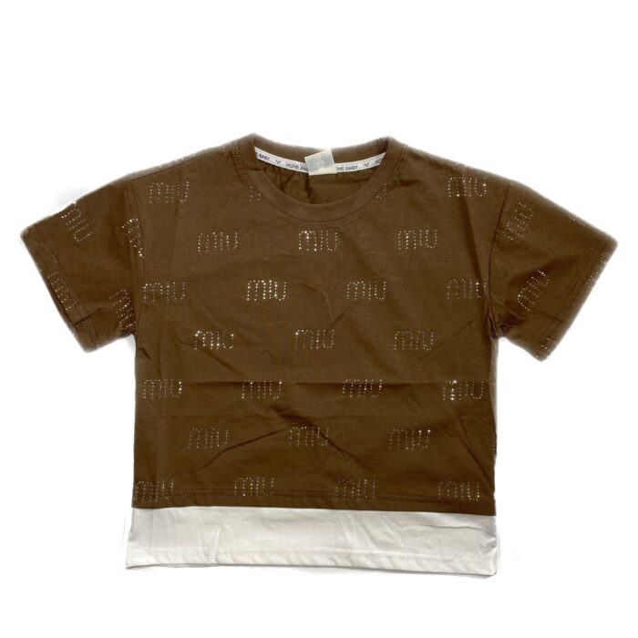 MIU MIU STONED SHIRTS BROWN
