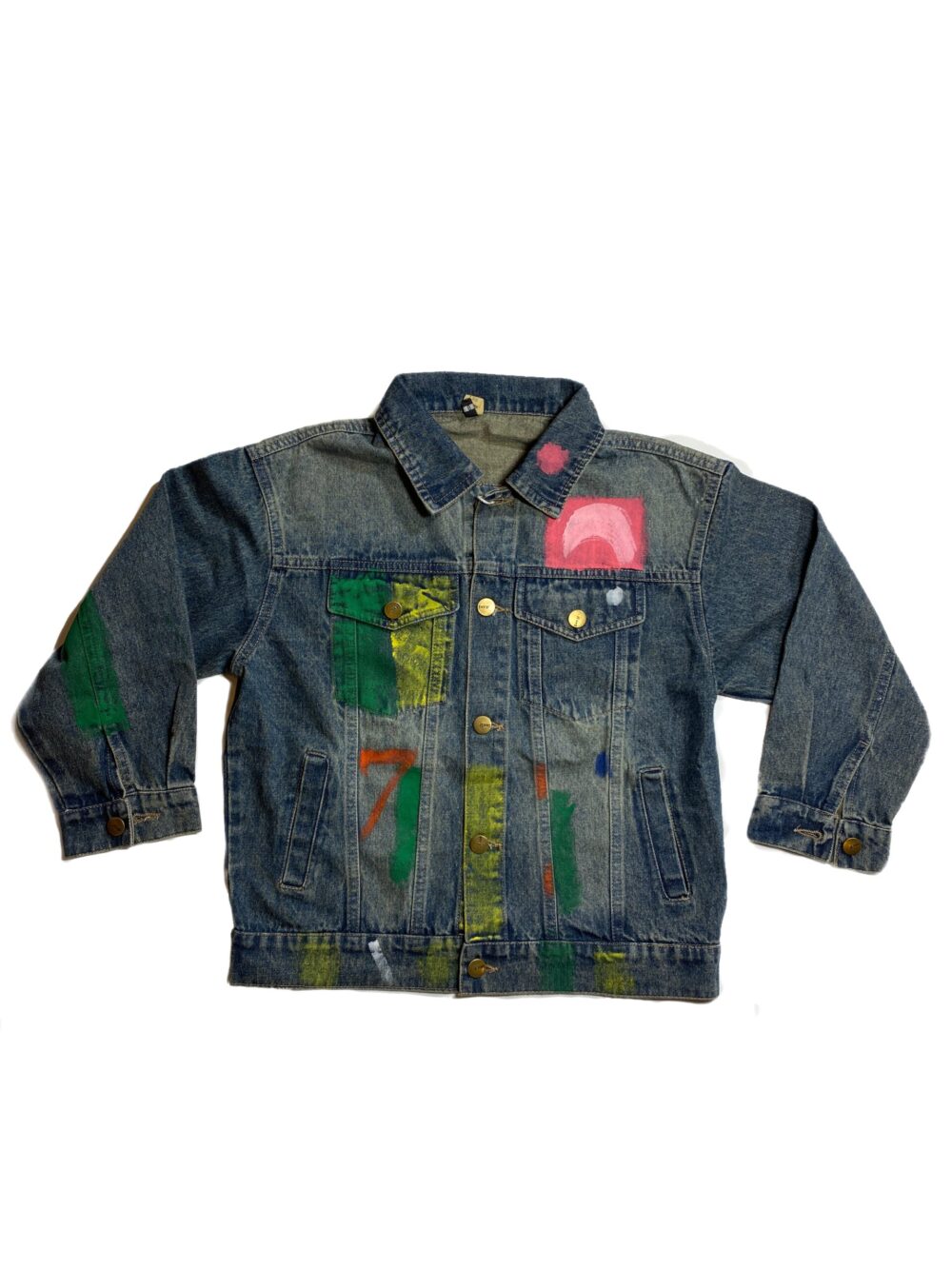 DENIM JACKET MULTICOLOURED PAINT