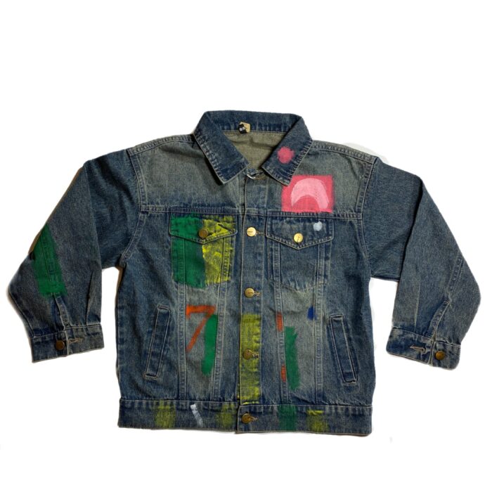 DENIM JACKET MULTICOLOURED PAINT