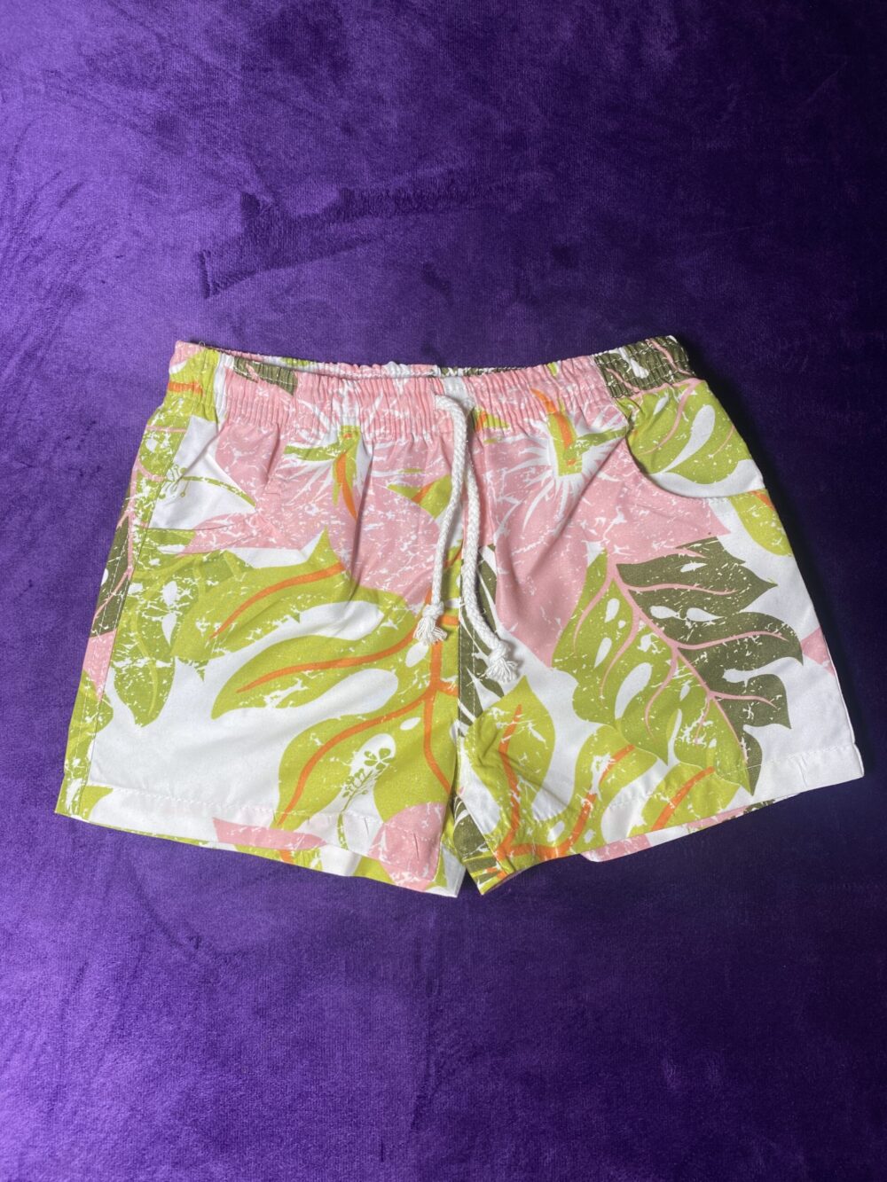 MINT GREEN/PINK WHITE FLORA SWIM SHORT