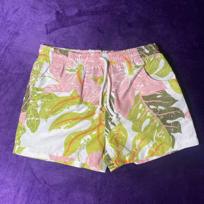 MINT GREEN/PINK WHITE FLORA SWIM SHORT