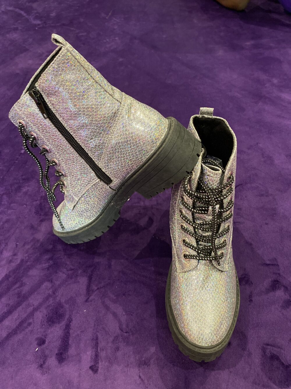 DISCO GLITTER SPARKLING BOOT SIDE ZIPPER