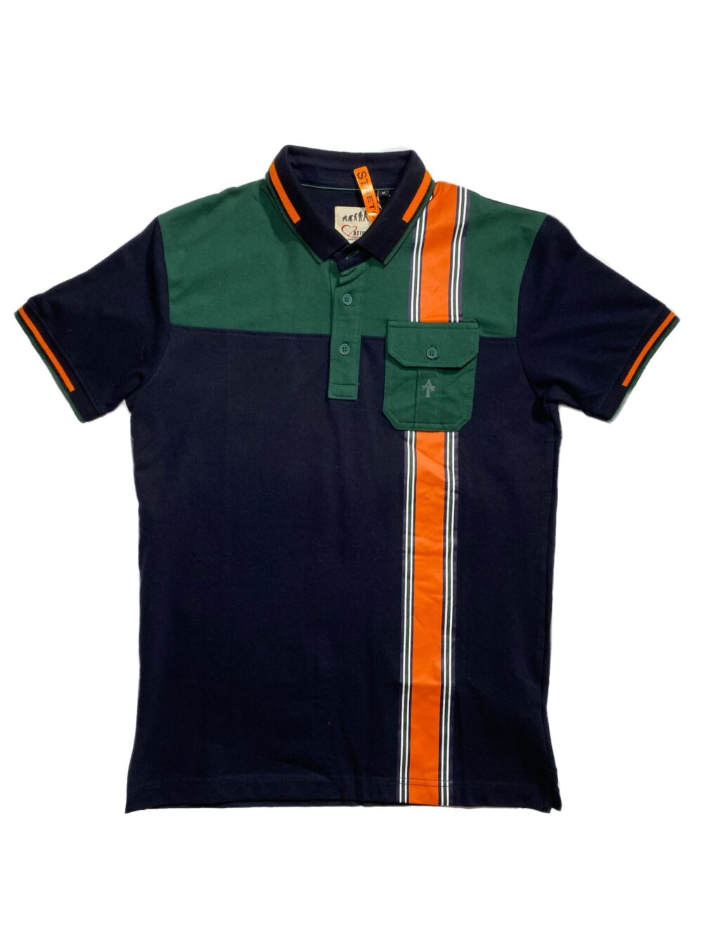 ATTIRE POLO ARMY GREEN AND ORANGE