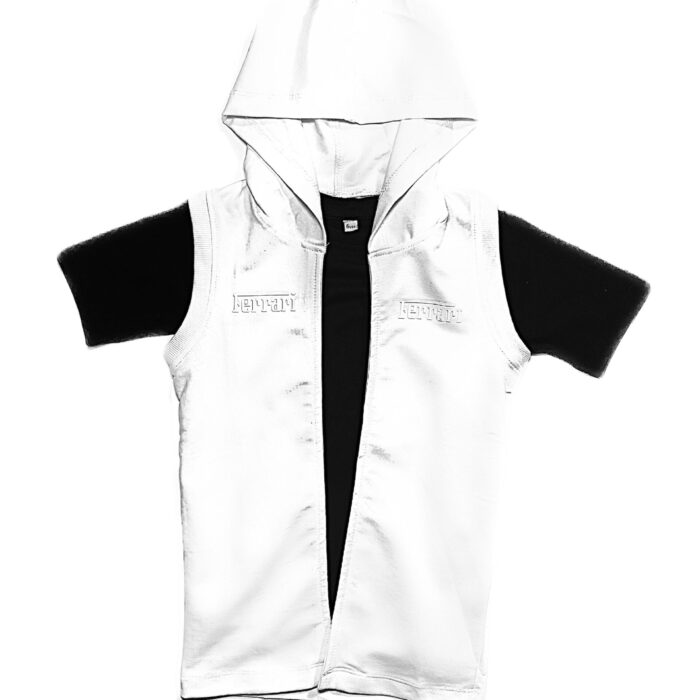 2PCS FERRY BLACK SHIRT AND WHITE JACKET
