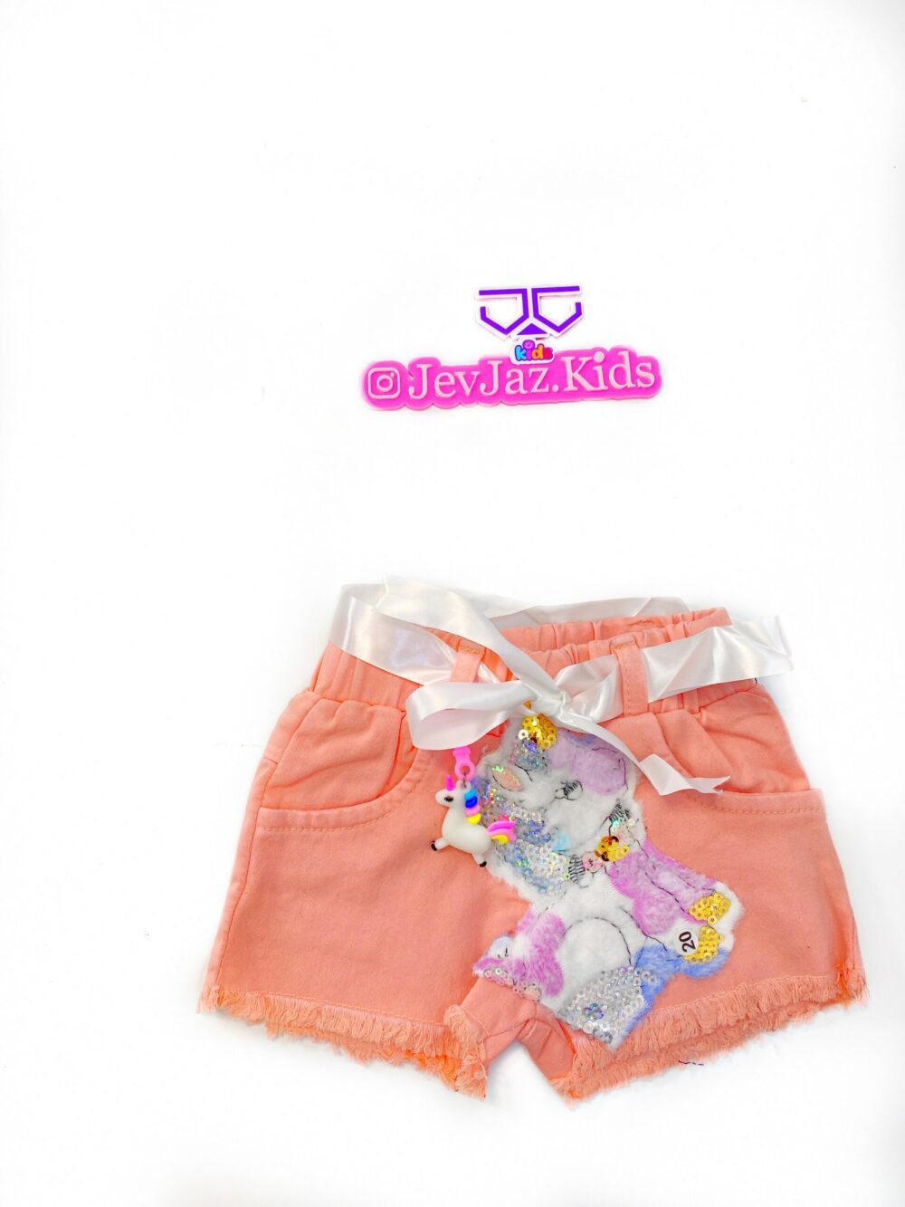DENIM PEACH SHORT UNICORN
