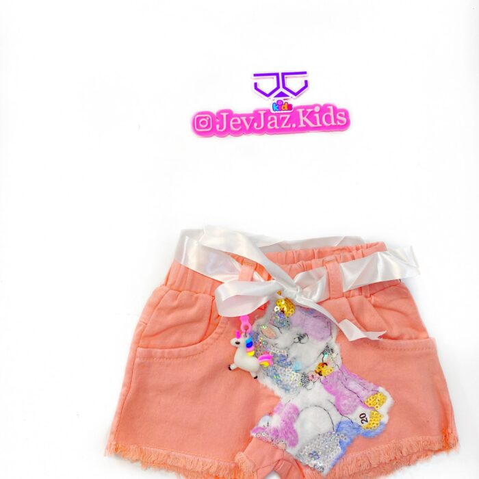 DENIM PEACH SHORT UNICORN