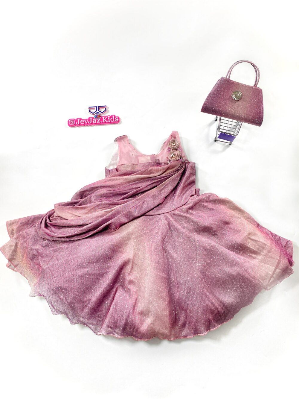 SHINNY DRESS WITH BAG