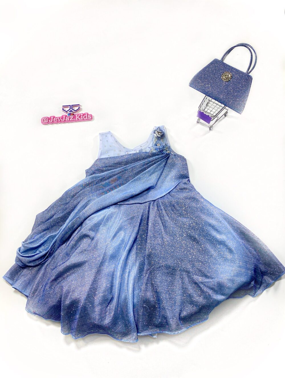 SHINNY DRESS WITH BAG