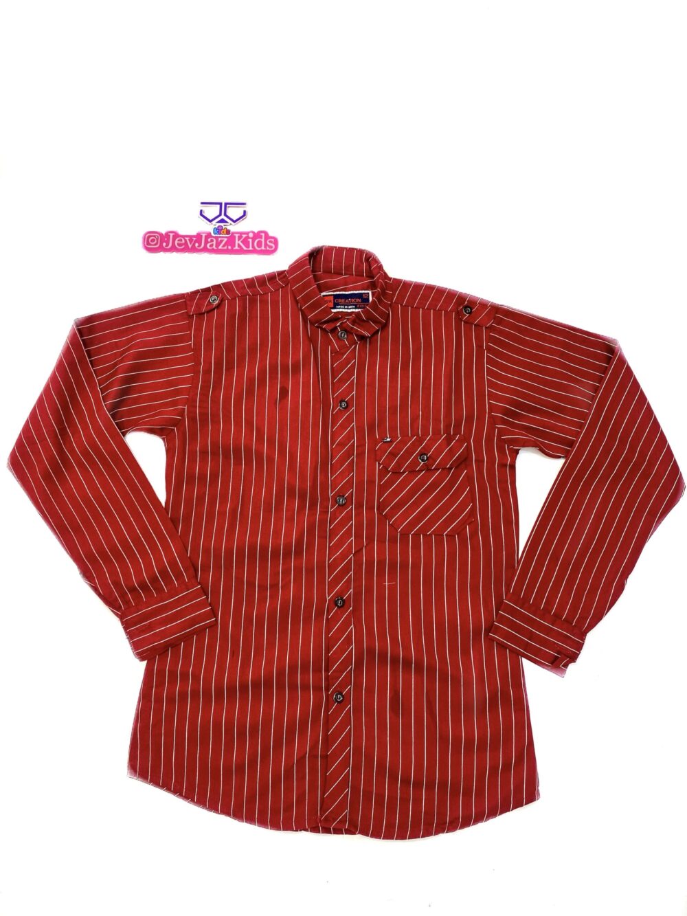 SR STRIPE DRESS SHIRT LONG SLEEVE BUTTON DOWN (RED)