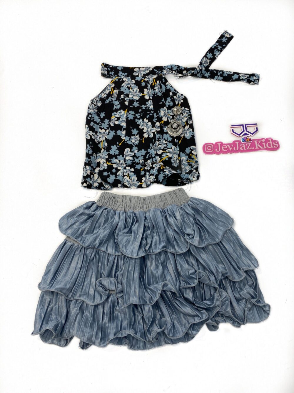 2PCS FLORAL TOP AND PLEATED SKIRT - Image 3