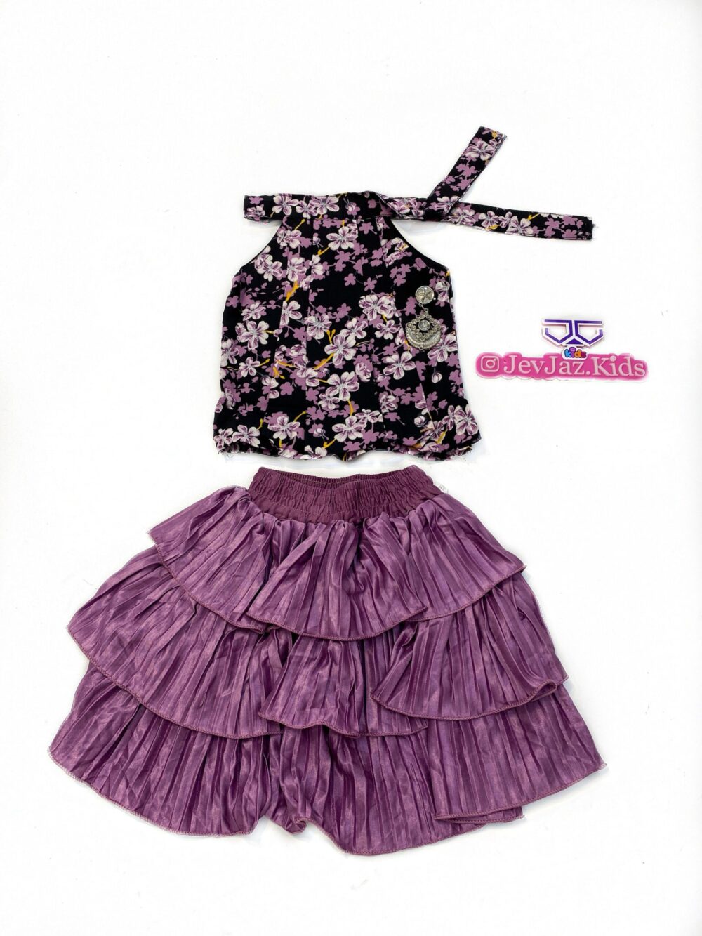 2PCS FLORAL TOP AND PLEATED SKIRT - Image 2