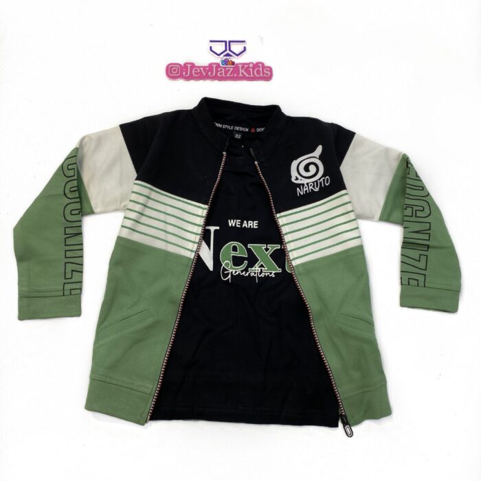 2PCS NARUTO JACKET AND T-SHIRT (Green)