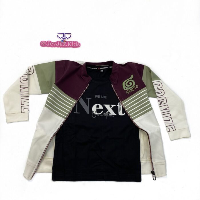 2PCS NARUTO JACKET AND T-SHIRT (Wine)