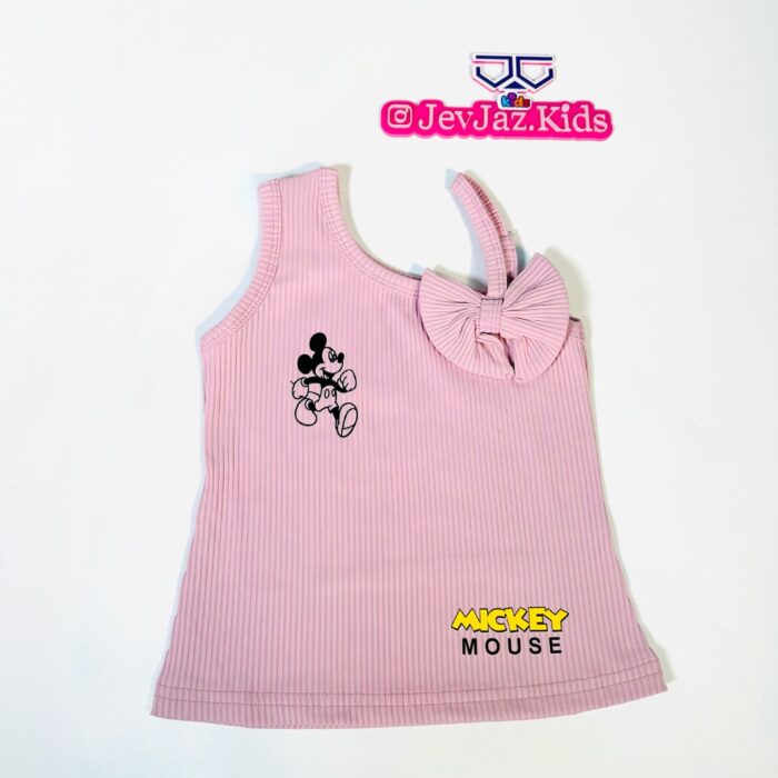 MICKY MOUSE MONO SLEEVE WITH SIDE BOW (Baby Pink)