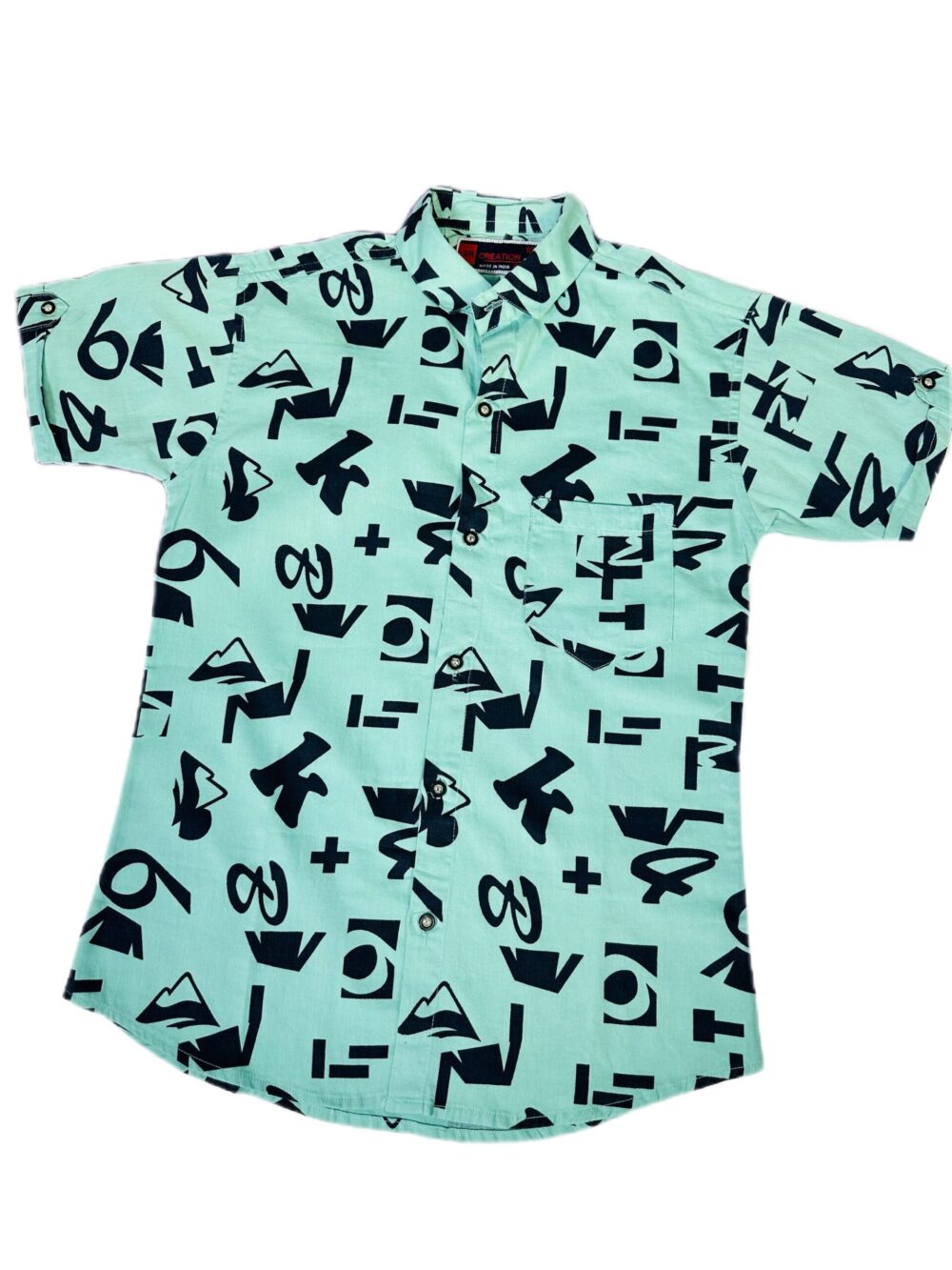 SR ALPHABET DRESS SHIRT SHORT SLEEVE BUTTON DOWN