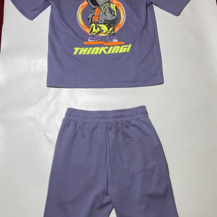 2PCS YouGotMeThinking T-SHIRT AND SHORT