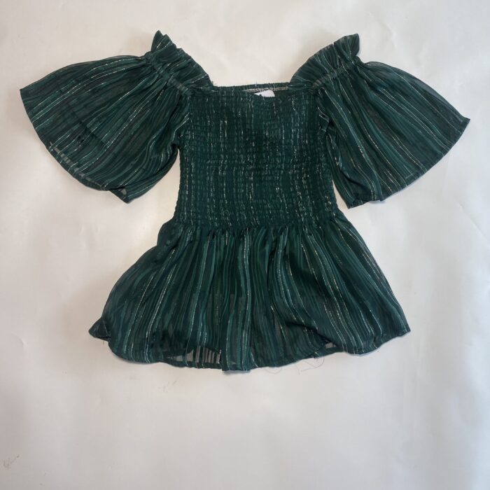 GREEN CHIFFON OFF SHOULDERS