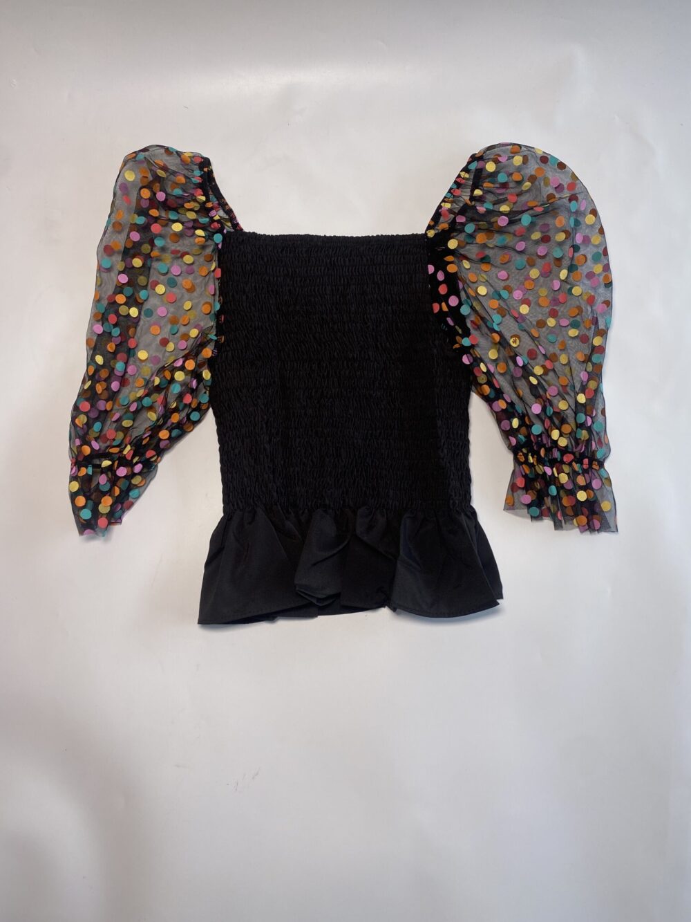 POLKA DOT SLEEVE - ELASTIC BODY TOP