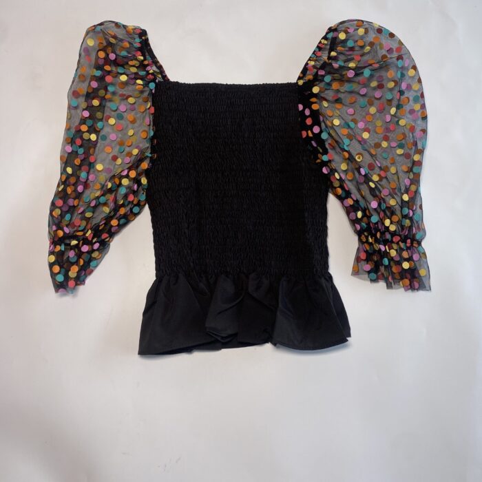 POLKA DOT SLEEVE - ELASTIC BODY TOP