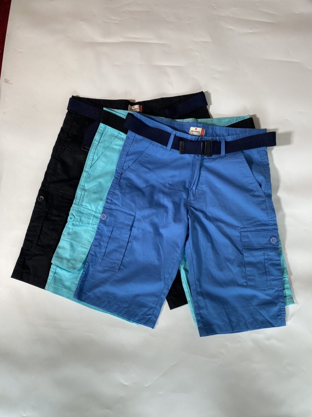 3 QUARTER CARGO PANTS (SKY BLUE) - Image 2