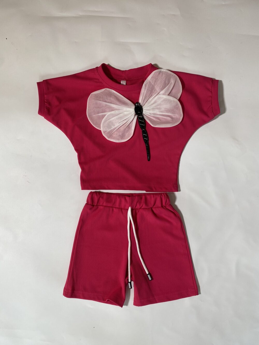 2PCS WHITE BUTTERFLY TOP/SHORT - Image 3