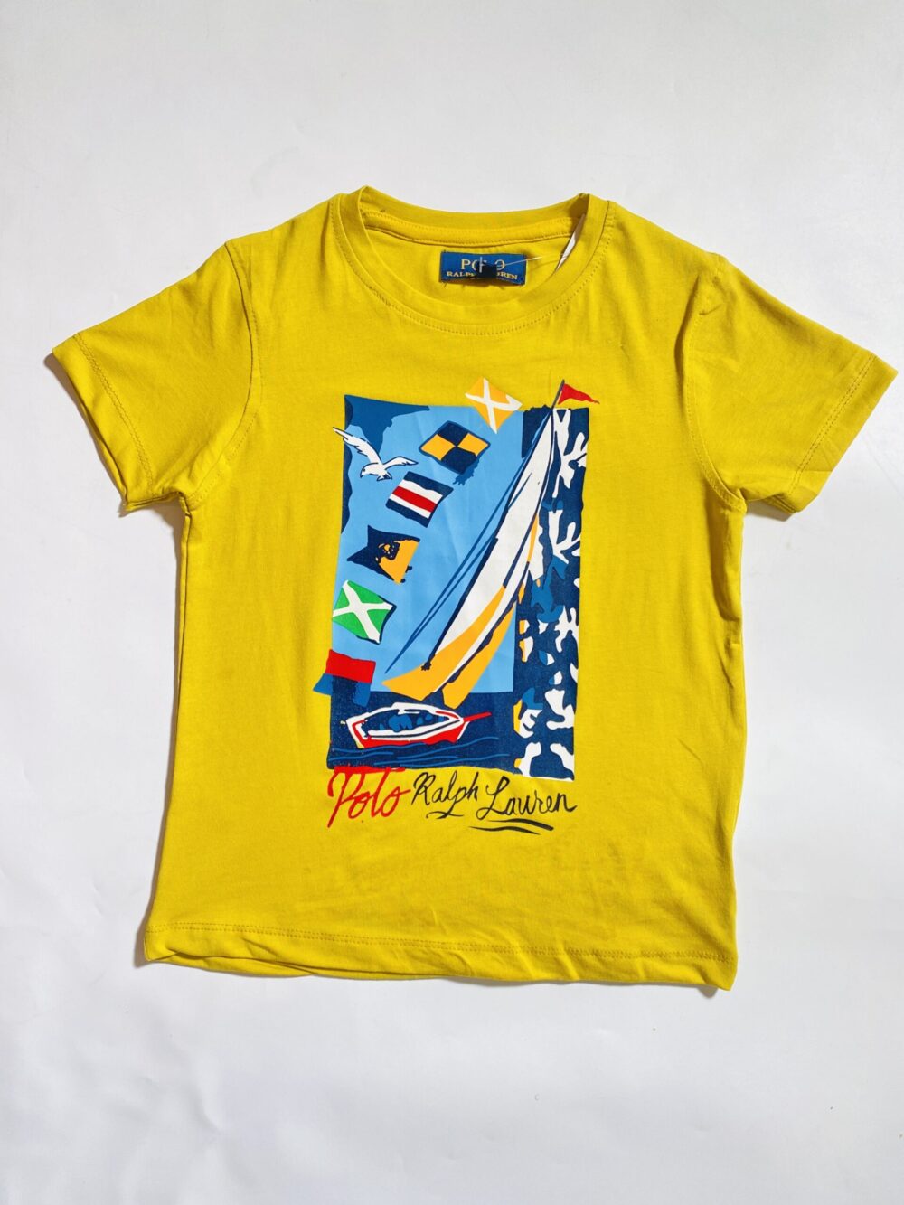 RALPH LAUREN ROUND-NECK POLO MUSTARD