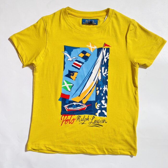 RALPH LAUREN ROUND-NECK POLO MUSTARD
