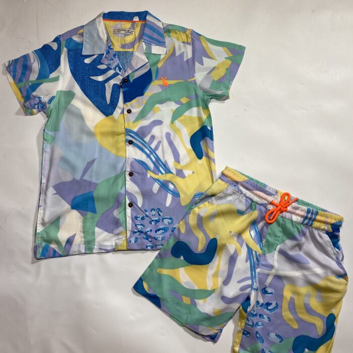 2PCS MINT MULTICOLORED SHIRTS AND SHORTS