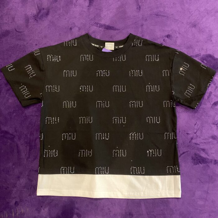 MIU MIU STONE SHIRTS BLACK