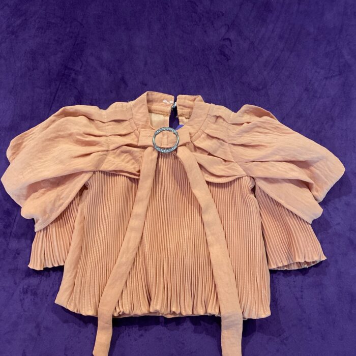 CORAL PLEATED TOP WITH BOW