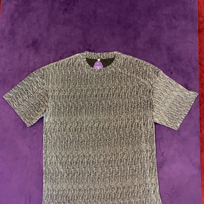 GREY-BLACK SHINNY TOP