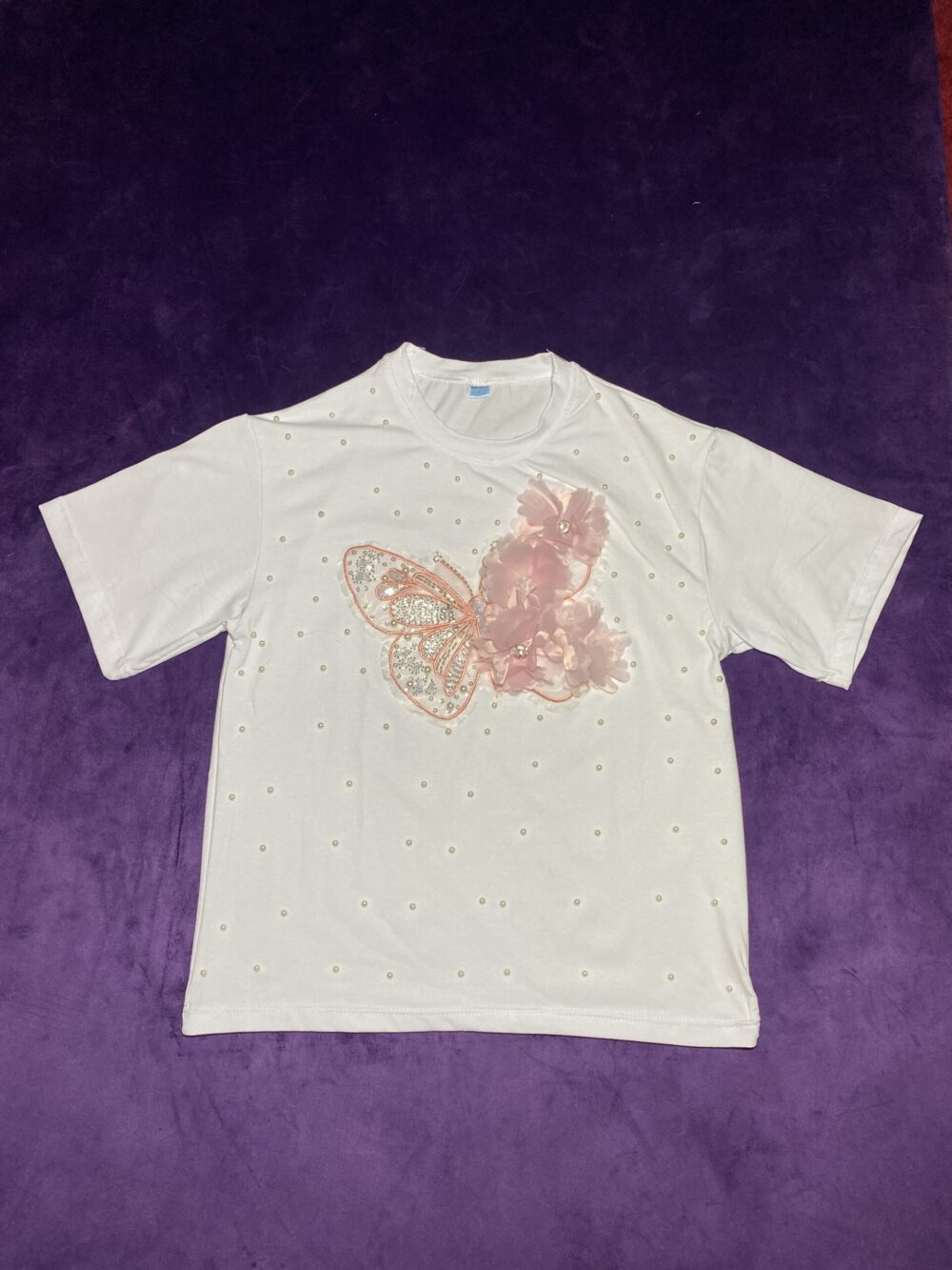 2PCS BUTTERFLY TOP AND SKIRT (PINK)
