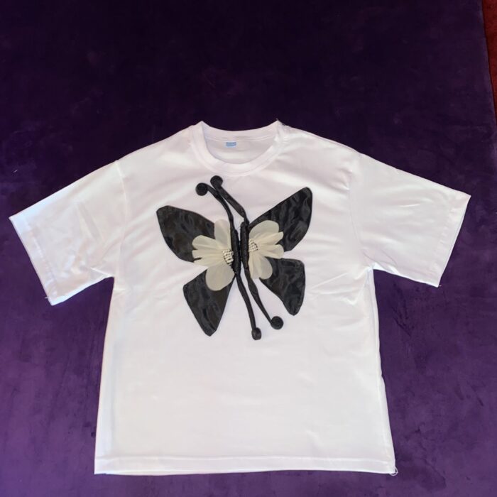 2PCS BUTTERFLY TOP AND SKIRT (BLACK)