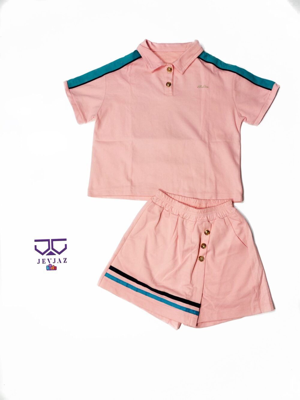2 PCS PINK DELIGHT SKY-BLUE TOP AND SHORT - Image 2