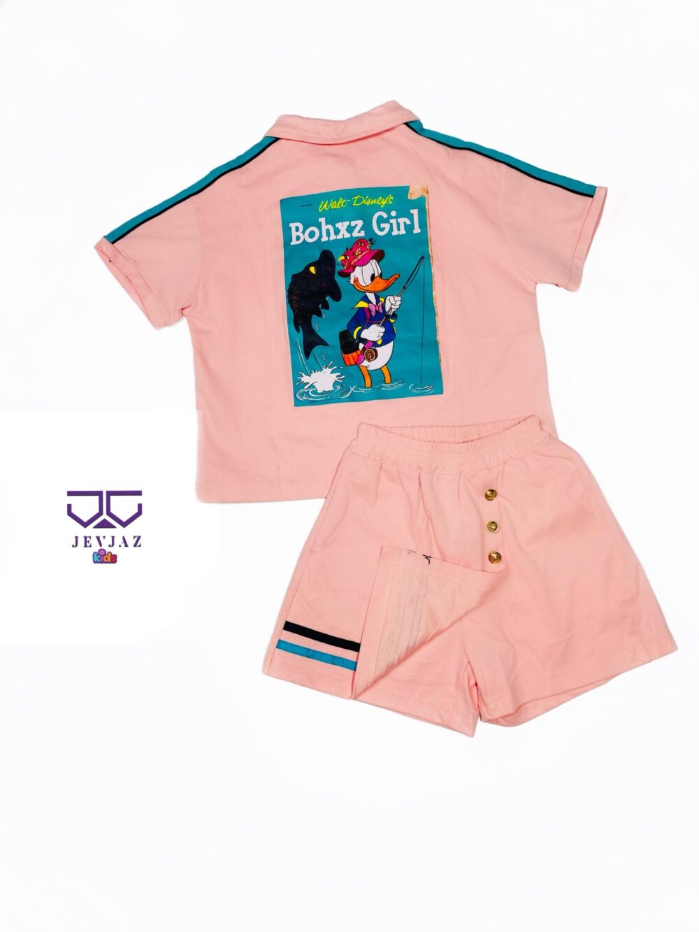 2 PCS PINK DELIGHT SKY-BLUE TOP AND SHORT