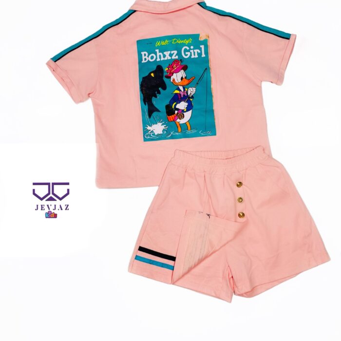 2 PCS PINK DELIGHT SKY-BLUE TOP AND SHORT